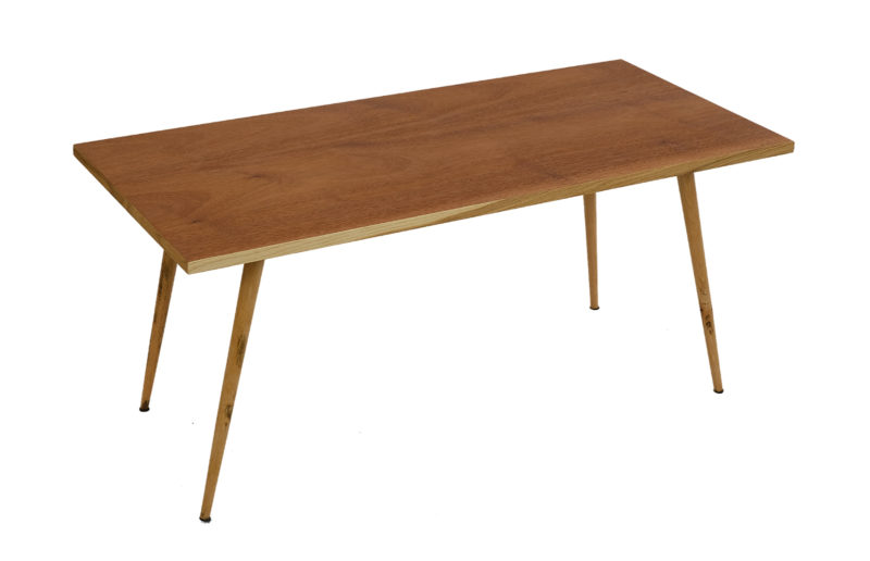 Coffee bench from the PRL era, so called 'patyczak' type. Acajou. Fully revitalized. Coffee bench after renovation