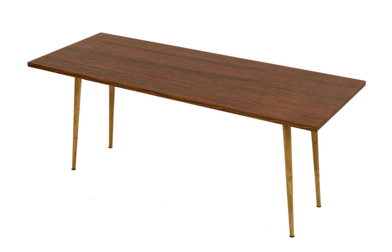 Coffee bench from the PRL era, so called 'patyczak' type. Jatobe. Fully revitalized. Coffee bench after renovation