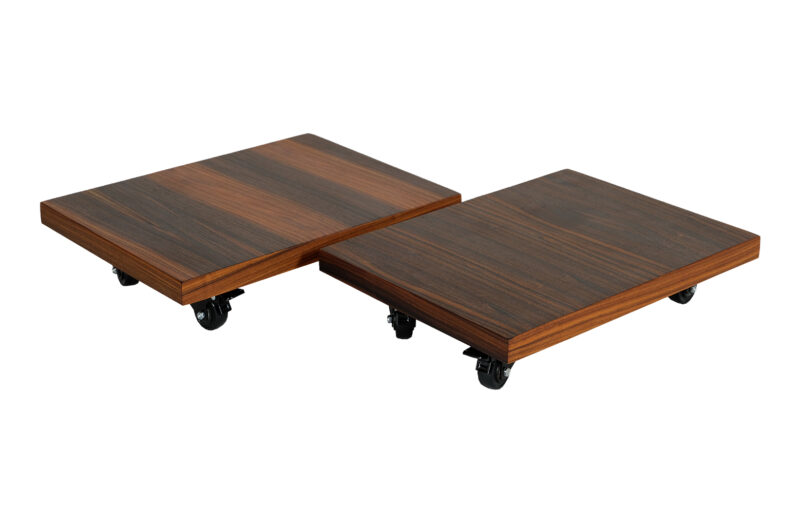 Mobile speakers platform. Rosewood 50,5 cm x 35 cm. Mobile speakers platform, audio vintage