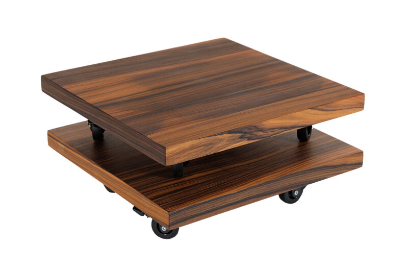 Mobile speakers platform. Rosewood 41 cm x 41 cm. Mobile speakers platform, audio vintage